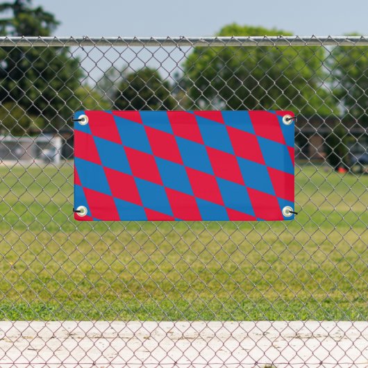 Banderoles Drapeau diamant Bavière bleu et rouge Motif (Insitu)