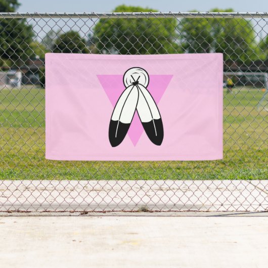 Banderoles Drapeau du triangle rose Two-Spirit (En situation)
