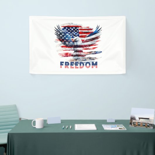 Banderoles Drapeau et aigle des Etats-Unis.Liberté. (Salon professionnel)