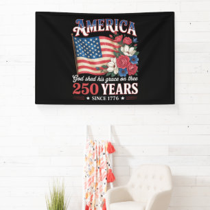 Banderoles Drapeau Floral America 250 Ans