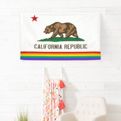 Banderoles Drapeau Gay pride de Californie (En situation)