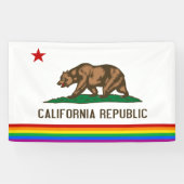 Banderoles Drapeau Gay pride de Californie (Horizontal)