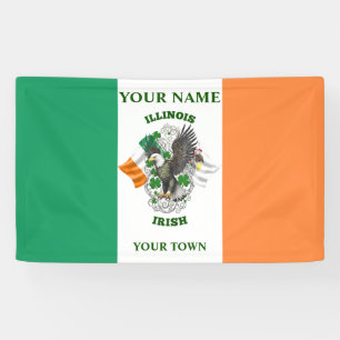Banderoles Drapeau irlandais - Illinois Irish