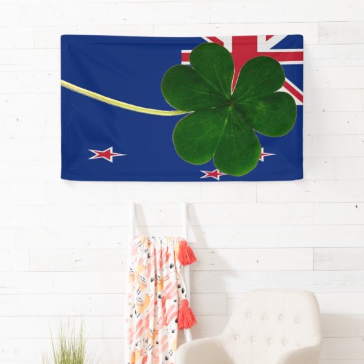 Banderoles Drapeau irlandais Nouvelle-Zélande Shamrock Clover (En situation)