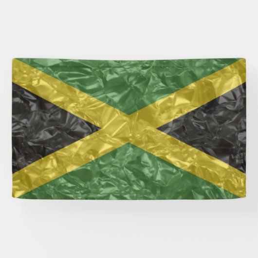 Banderoles Drapeau jamaïcain - Crinké (Horizontal)