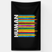 Banderoles Drapeau LGBT HUMAN Mois Gay pride Transgenre (Vertical)
