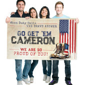 Banderoles Drapeau militaire rustique US Partir du parti d'ad