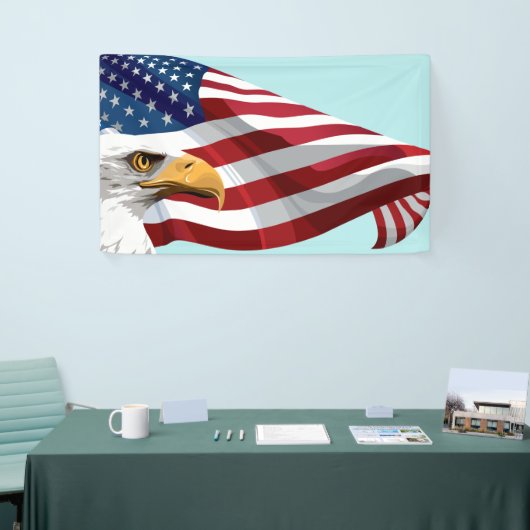 Banderoles Drapeau Modèle et aigle (Salon professionnel)