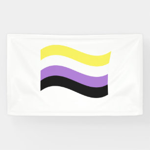 Banderoles Drapeau ondoyant non binaire
