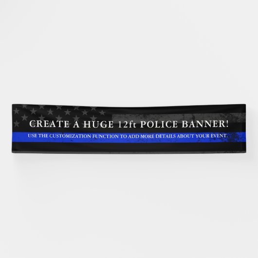 Banderoles Drapeau orienté des Etats-Unis de police (Horizontal)