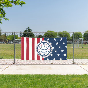 Banderoles Drapeau patriotique vintage personnalisé America 2