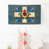 Banderoles Drapeau Québec antique Carillon Sacré-Cœur (En situation)