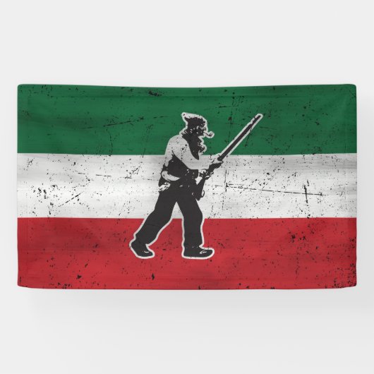 Banderoles Drapeau Québec et Patriote Henri Julien érodé (Horizontal)