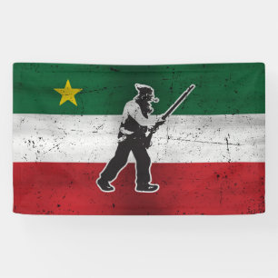 Banderoles Drapeau Québec et Patriote Henri Julien érodé