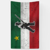 Banderoles Drapeau Québec et Patriote Henri Julien érodé (Vertical)