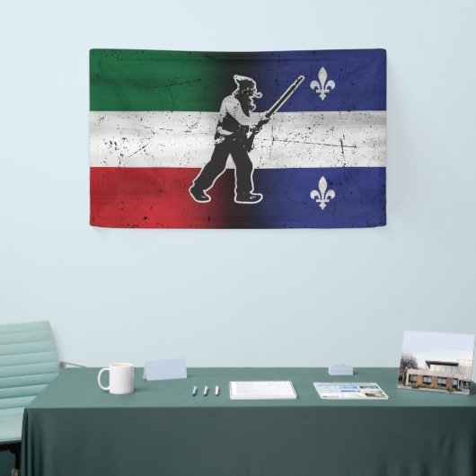 Banderoles Drapeau Québec et Patriote Henri Julien érodé (Salon professionnel)
