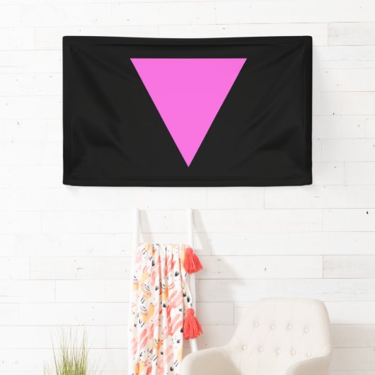 Banderoles Drapeau rose de triangle (En situation)
