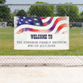 Banderoles Drapeau Rouge Blanc Bleu Et Bleu Américain  (En situation)