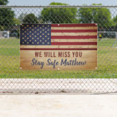 Banderoles Drapeau Rustique Américain Militaire Départ Parti (En situation)