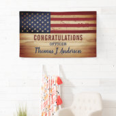 Banderoles Drapeau rustique américain Police militaire retrai (En situation)