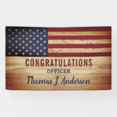 Banderoles Drapeau rustique américain Police militaire retrai (Horizontal)