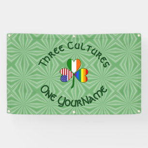 Banderoles Drapeau Shamrock personnalisé Gay Pride Irlande US