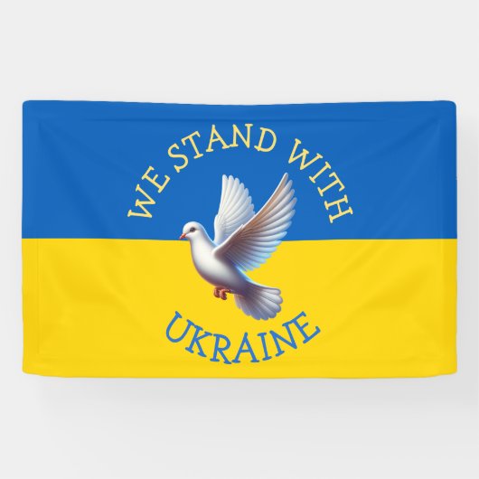 Banderoles Drapeau Ukraine | Je suis avec l'Ukraine (Horizontal)