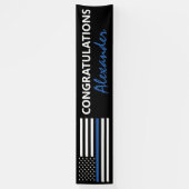 Banderoles Drapeau US de police | Ligne Bleue fine (Vertical)