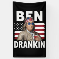 Drapeau vintage amusant du 4 juillet Ben Drankin B