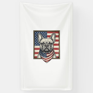 Banderoles Drapeau vintage patriotique Bouledogue français