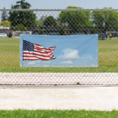 Banderoles drapeaux américains et ciel blanc (En situation)
