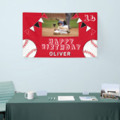 Banderoles Drapeaux de baseball Ball Bunting Red Photo Annive (Salon professionnel)