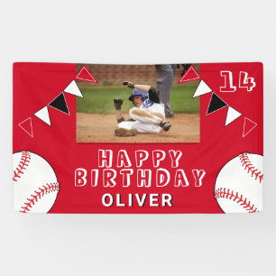 Banderoles Drapeaux de baseball Ball Bunting Red Photo Annive