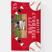 Banderoles Drapeaux de baseball Ball Bunting Red Photo Annive (Vertical)