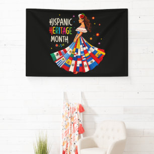 Banderoles Drapeaux des pays latinos du Mois du patrimoine hi