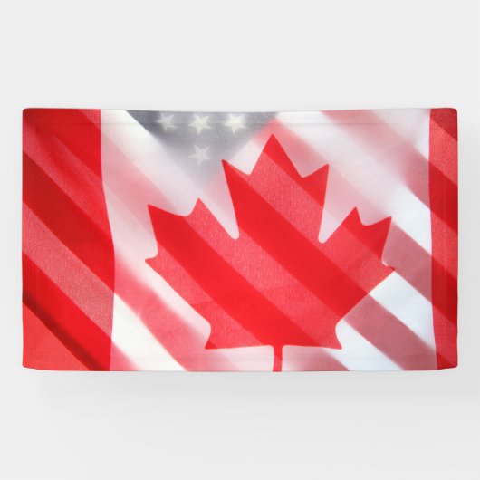 Banderoles Drapeaux du Canada et des États-Unis (Horizontal)