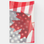 Banderoles Drapeaux transparents du Canada et des États-Unis (Vertical)
