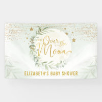 Dreamy Moon Star Green Baby shower or Bienvenue