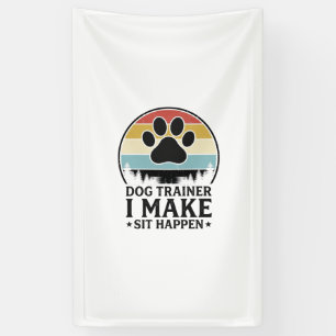 Banderoles Dresseur de chiens, je fais asseoir, maillot vinta