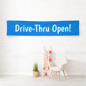Banderoles Drive-Through Open ! Bandeau publicitaire (En situation)