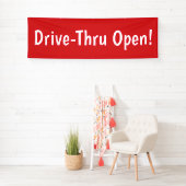 Banderoles Drive-Thru Open ! Bandeau publicitaire (En situation)