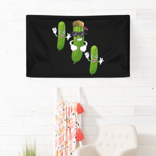 Banderoles Drôle Concombre Picket Danser Nourriture (En situation)