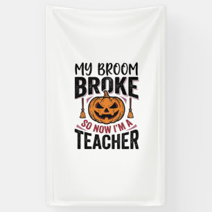 Banderoles Drôle de professeur d'Halloween Balai Cassa Concep
