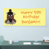 Banderoles Drôle dessin animé de bison de buffle (Salon professionnel)