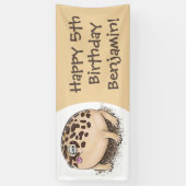 Banderoles Drôle dessin de grenouille à pluie dans le désert (Vertical)