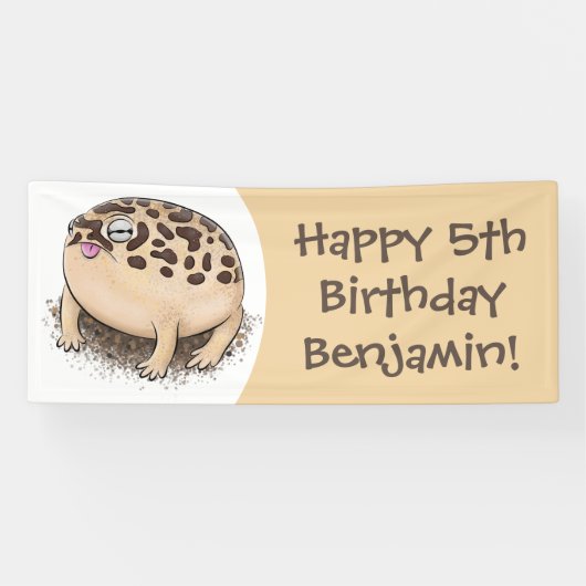 Banderoles Drôle dessin de grenouille à pluie dans le désert (Horizontal)