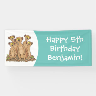 Banderoles Drôle dessin de la famille meerkat