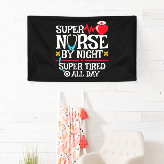 Banderoles Drôle mignon Super Fatigué Nurse Day Night Shift (En situation)