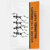 Banderoles  Drôle Orange et Black Dancing Skeleton Halloween (Vertical)