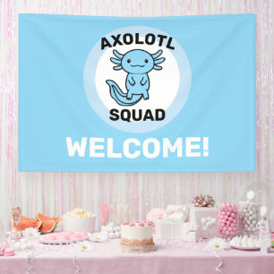 Banderoles Drôle petite équipe de Axolotl personnalisable ble